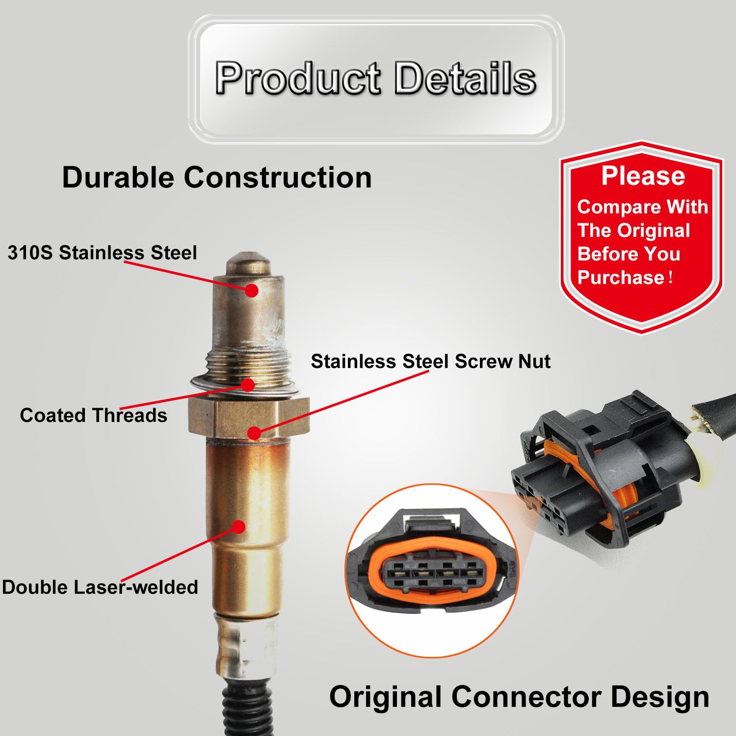 TINJO oxygen sensor for Chevy Trax 2012-2020 direct-fit replacement.