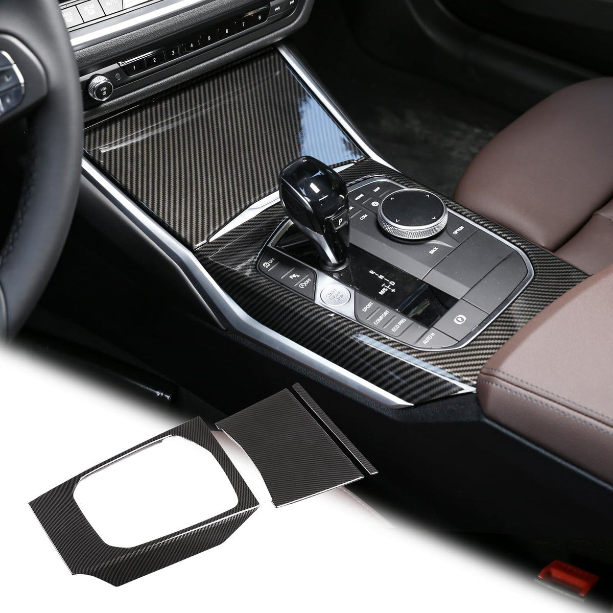 TINKI BMW 3 Series center console cover enhances interior protection.
