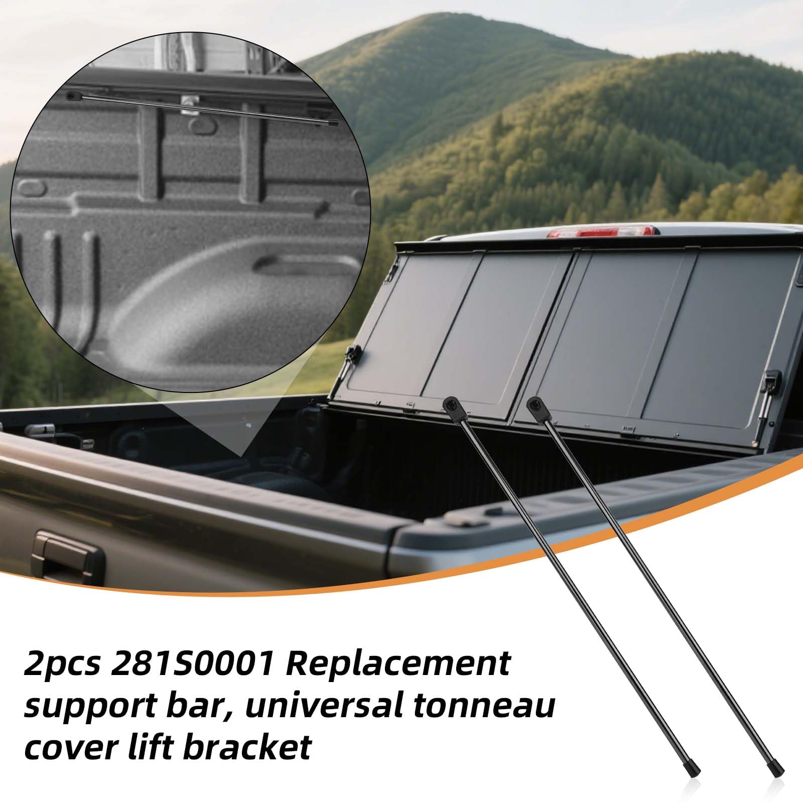 Tinoaly 281S0001 rod length 44.5 cm for tonneau support.
