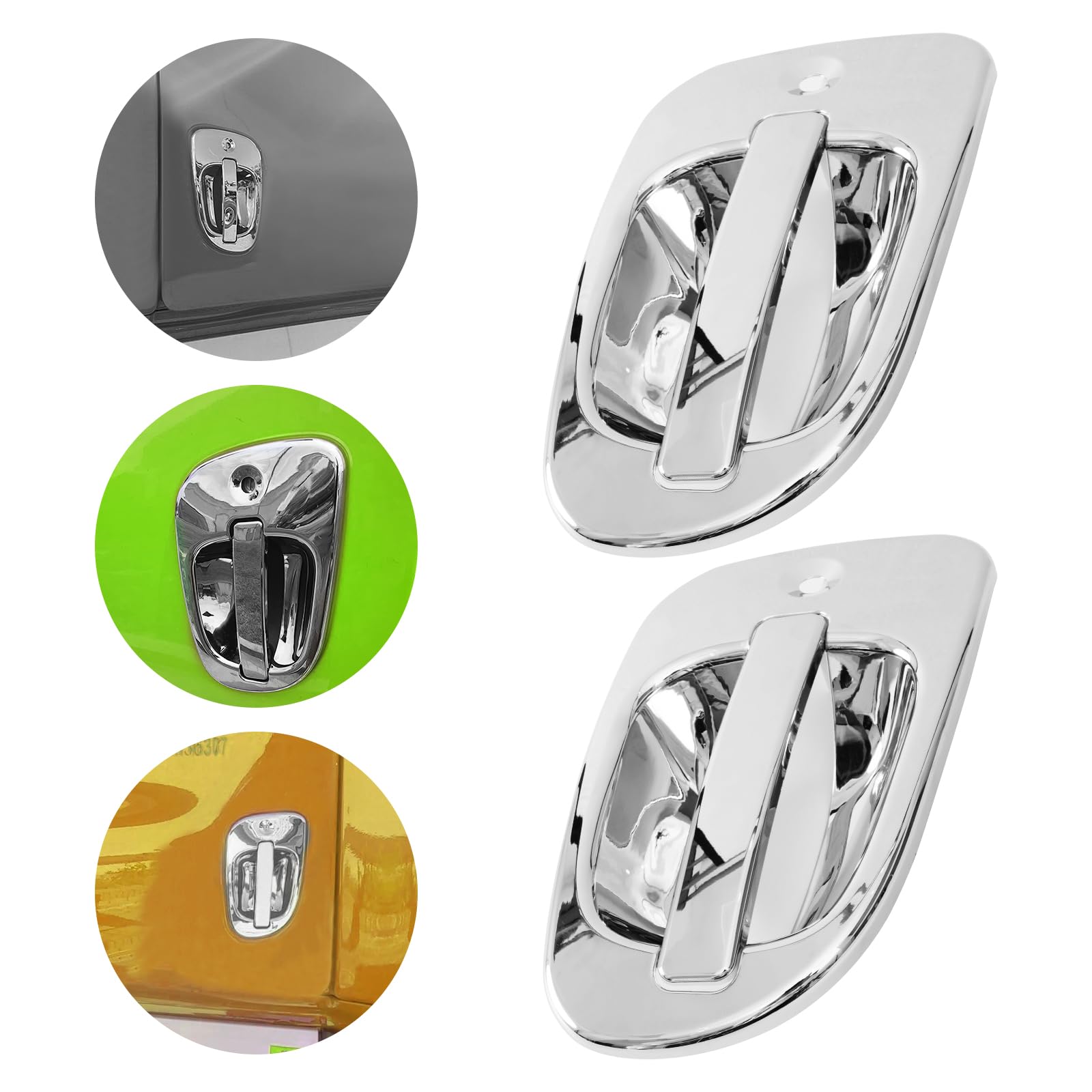 Tinwid1919 glossy chrome finish door handle cover enhances shine on your truck.