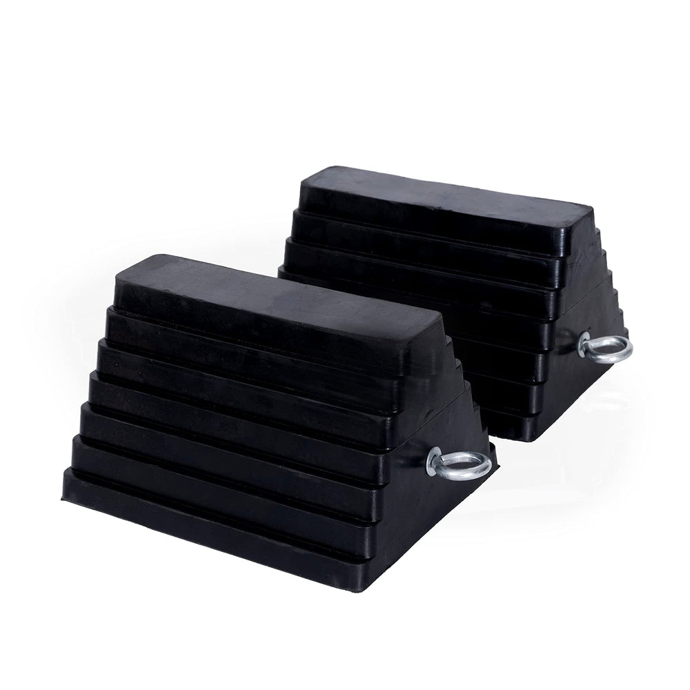 Tiousmoky wheel chocks with eyebolt secure trailer stability