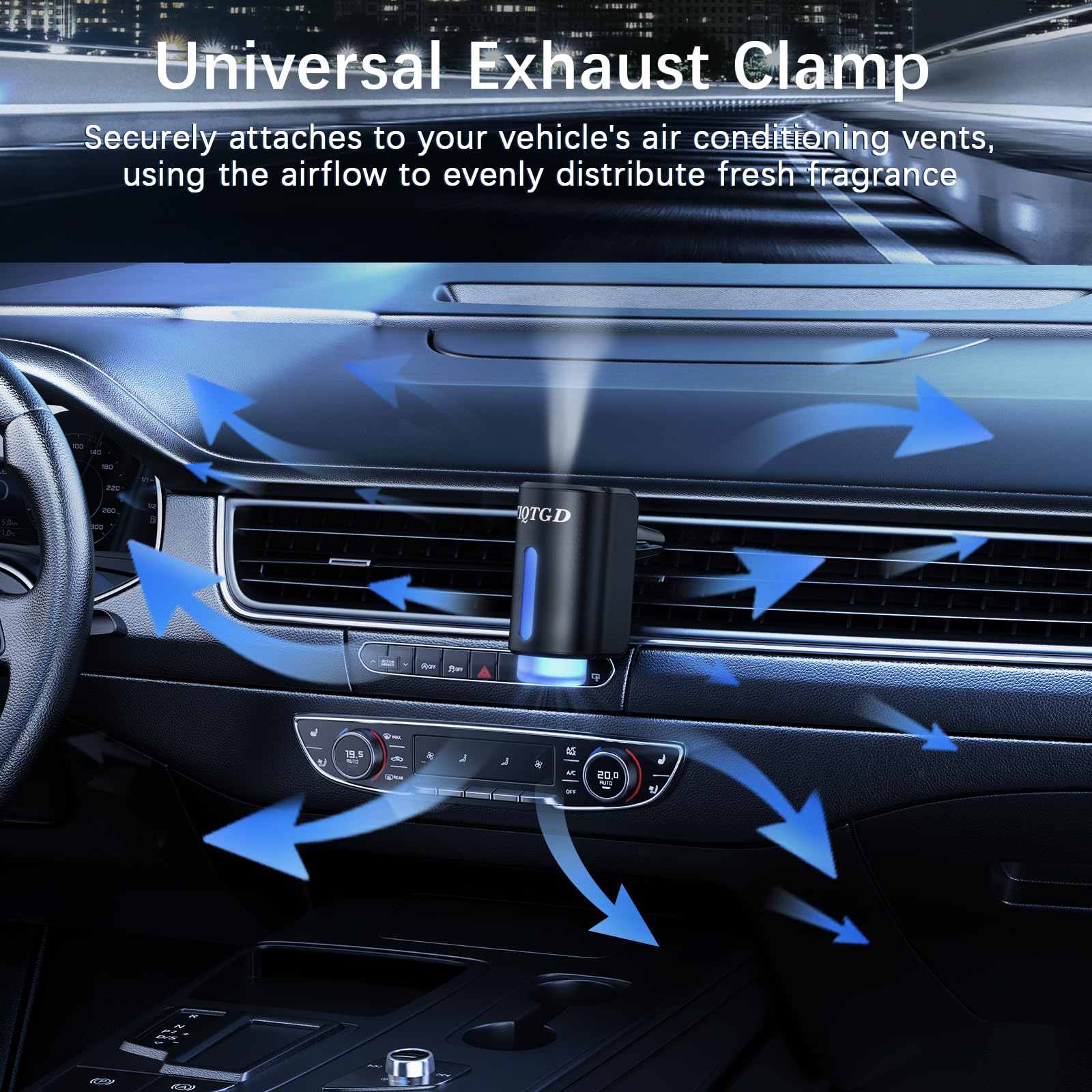 TIQTGD USB rechargeable car aroma diffuser easy to clip into vents