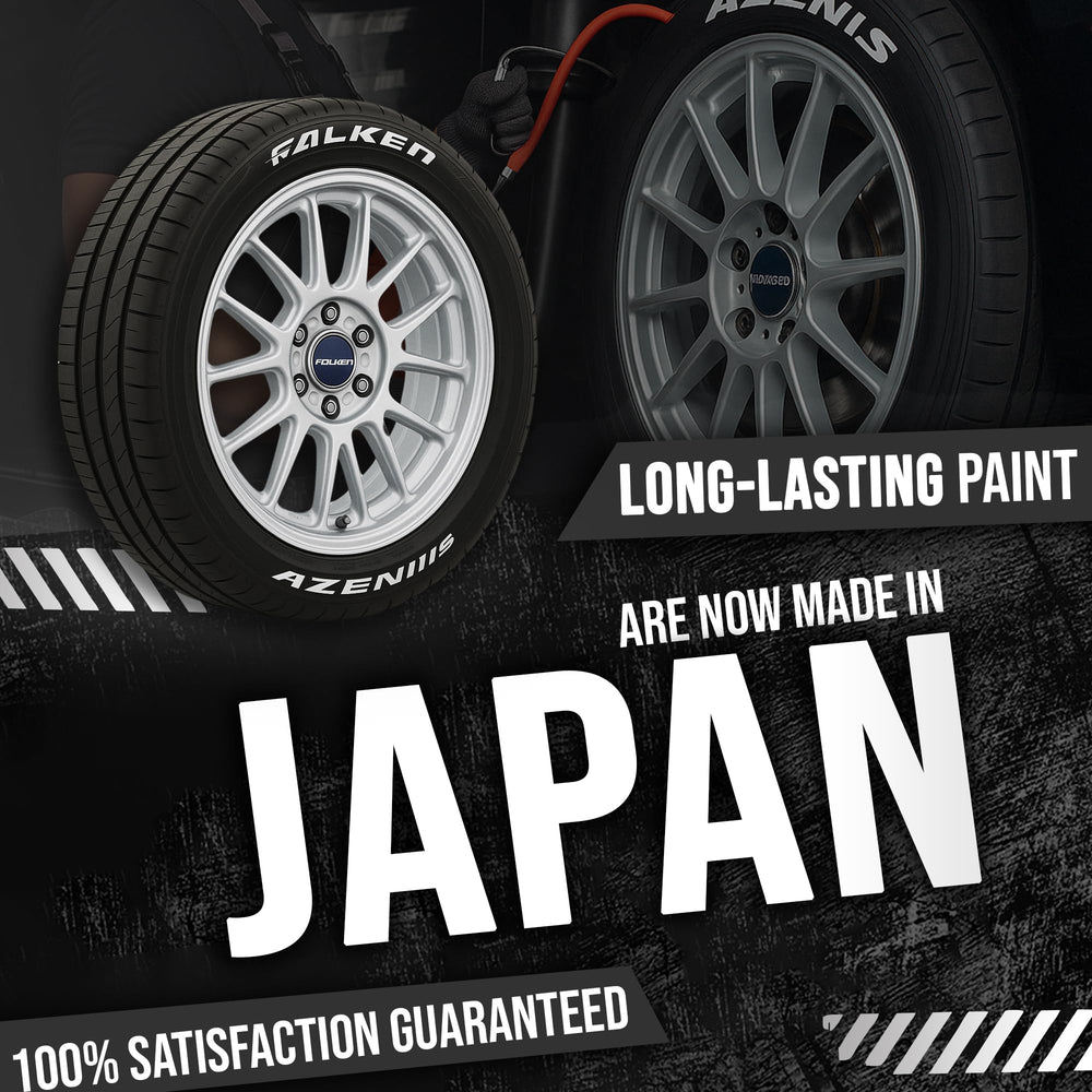 Tire Ink White Tire Paint Pen writing-on-tire demonstrates quick, even coverage