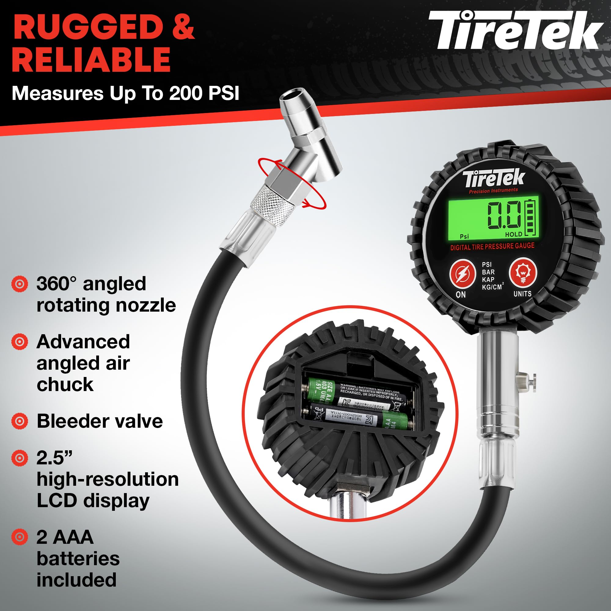 TireTek 5mm chuck tip seals tightly to minimize leakage.