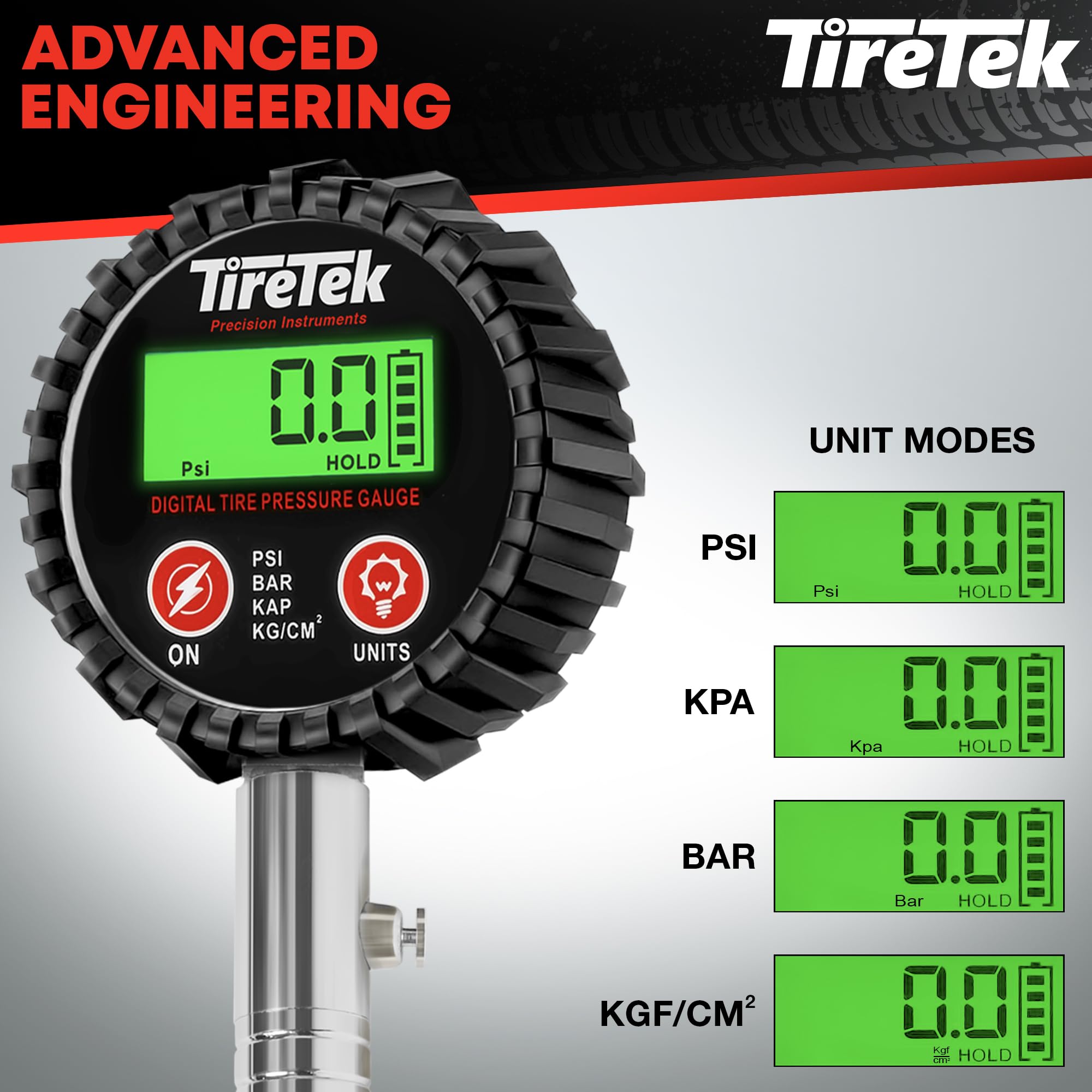 TireTek reinforced rubber hose protects against drops and wear.