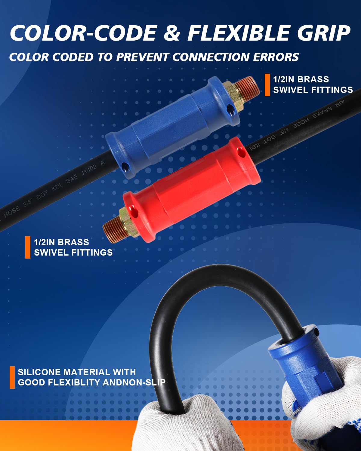 TIROL corrosion-resistant glad hands ensure durable connections on tough road conditions.