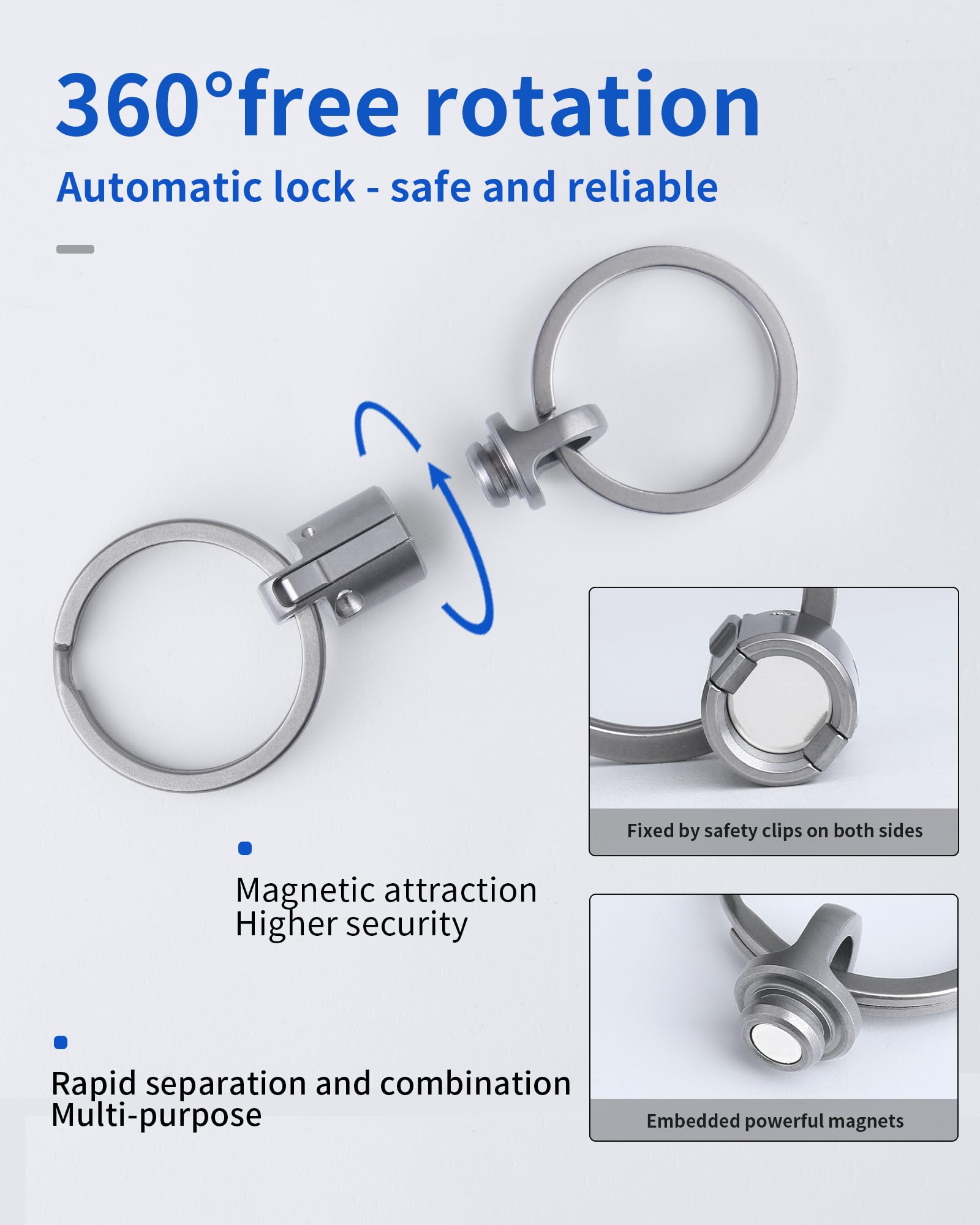 TISGOOG detachable chain rings for car keys setup