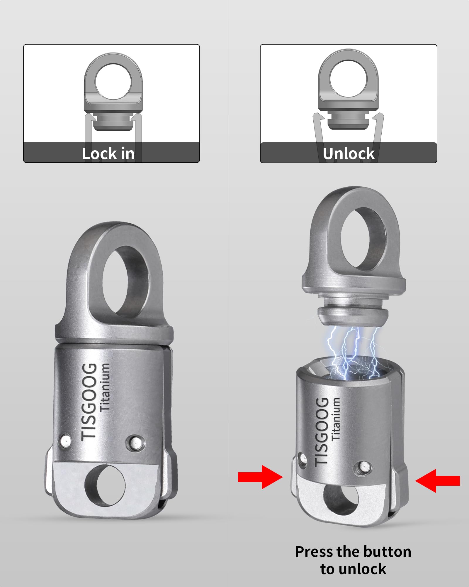 TISGOOG keychain magnet in action with secure detachment