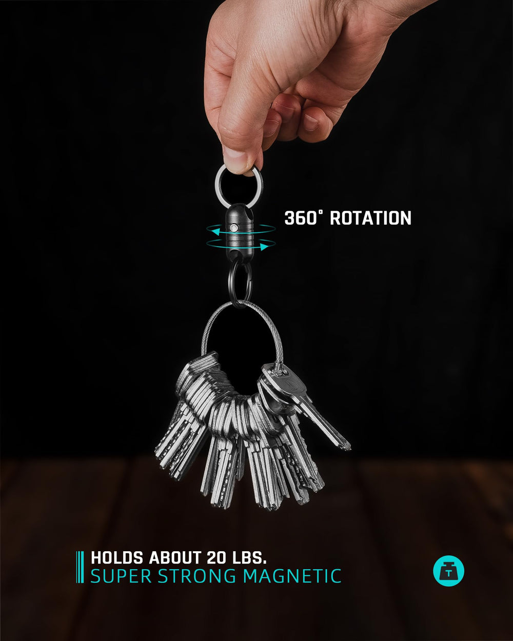 TISUR dual safety system protects keys during use.