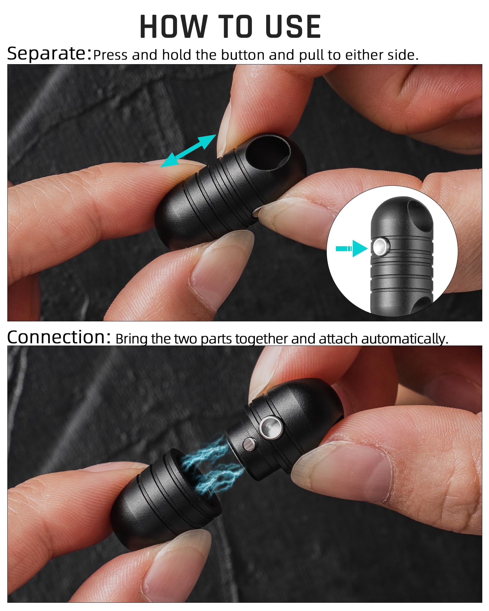 TISUR Lightweight aluminum connector highlights compact design with strong 20 lb capacity.