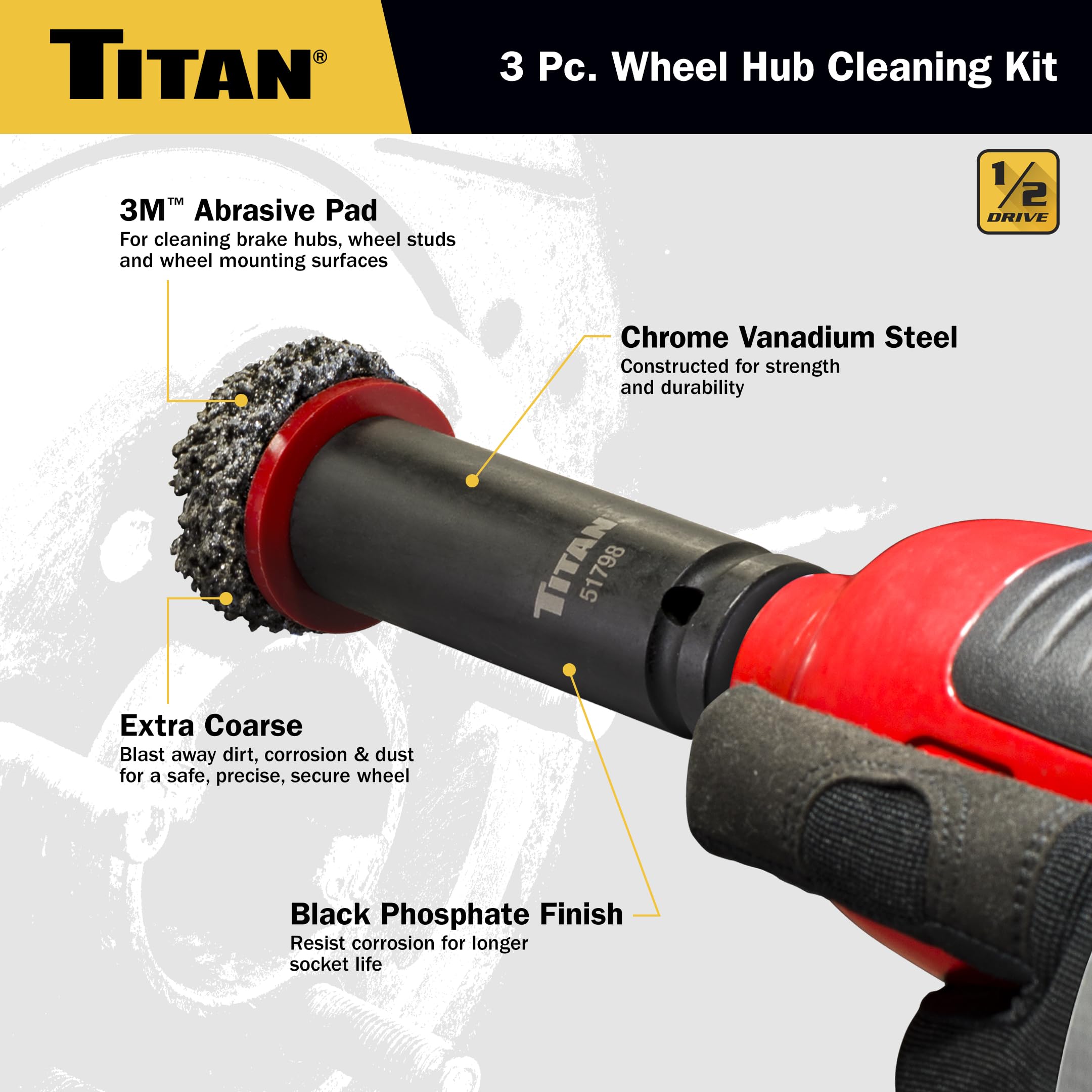 Titan 51798 brake rotor cleaning pad in action for clean surfaces