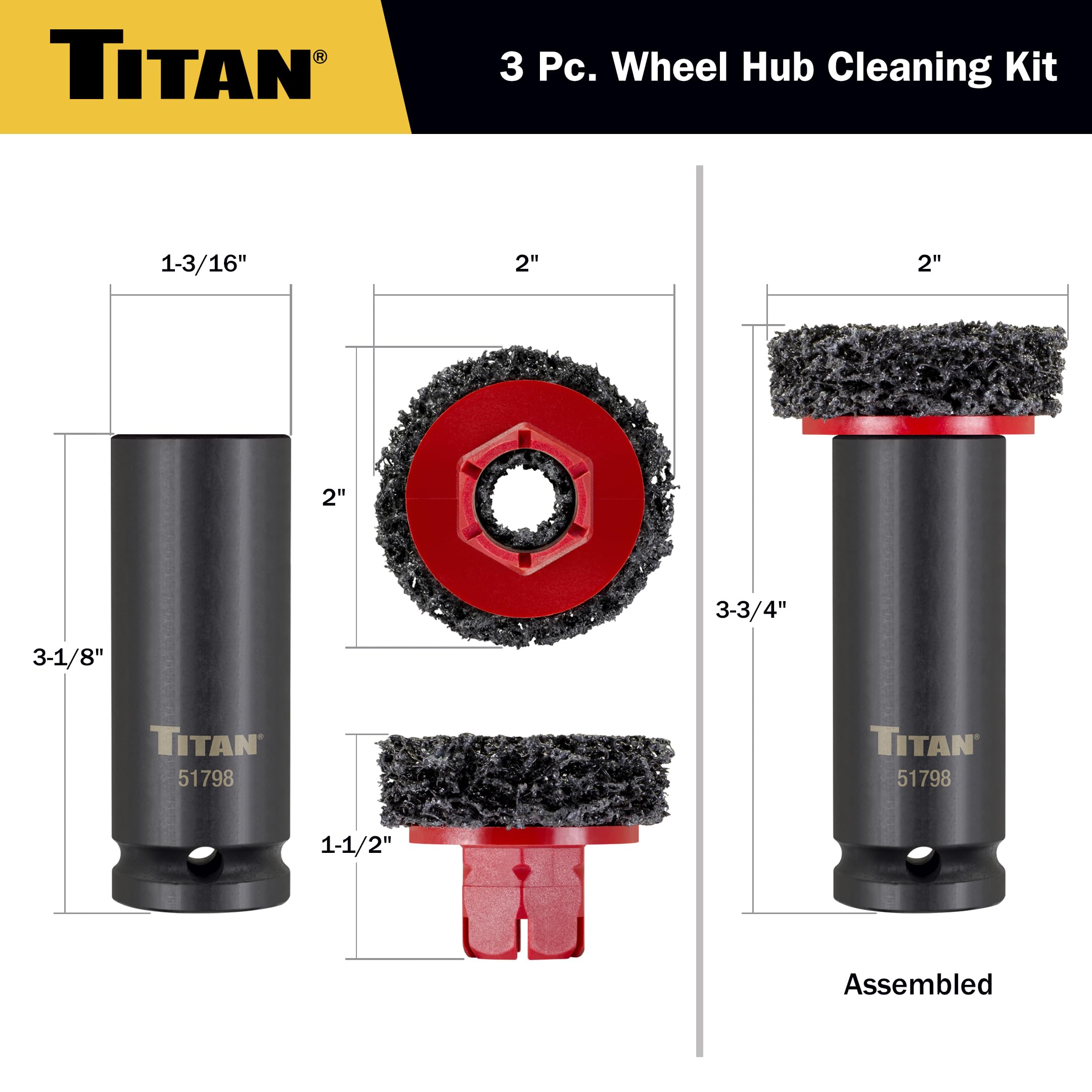 Titan 51798 wheel hub assembly cleaning kit ready for use