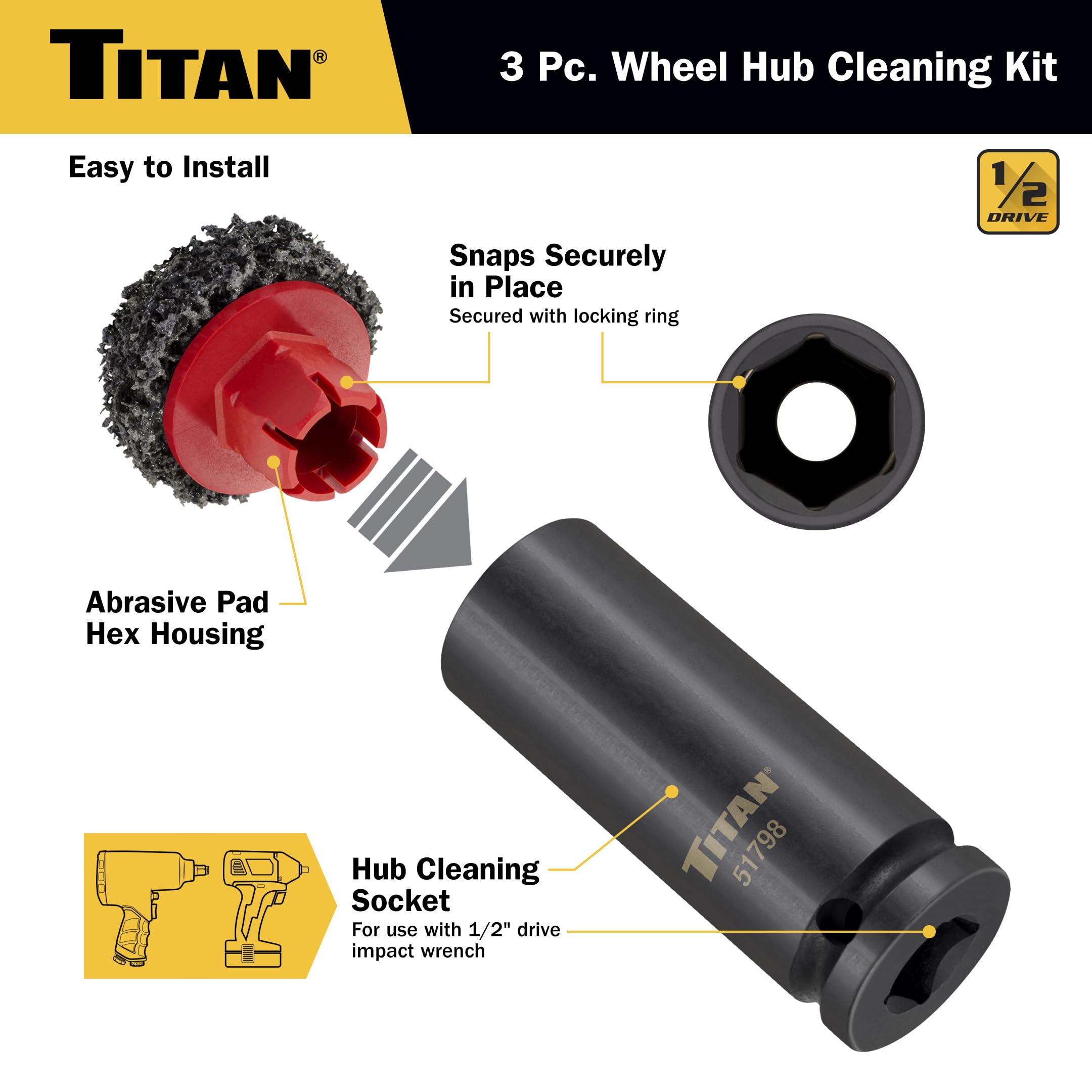 Titan 51798 wheel stud cleaning to prevent corrosion buildup