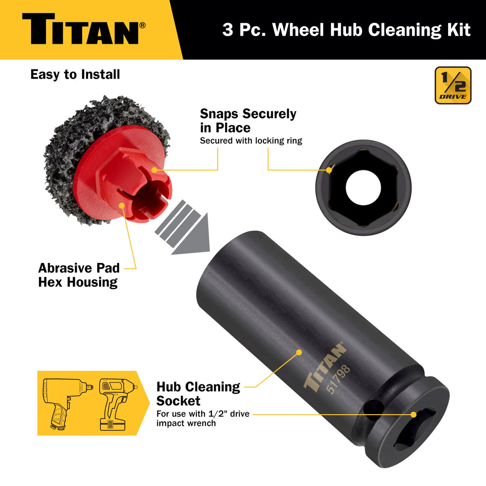 Titan 51798 wheel stud cleaning to prevent corrosion buildup
