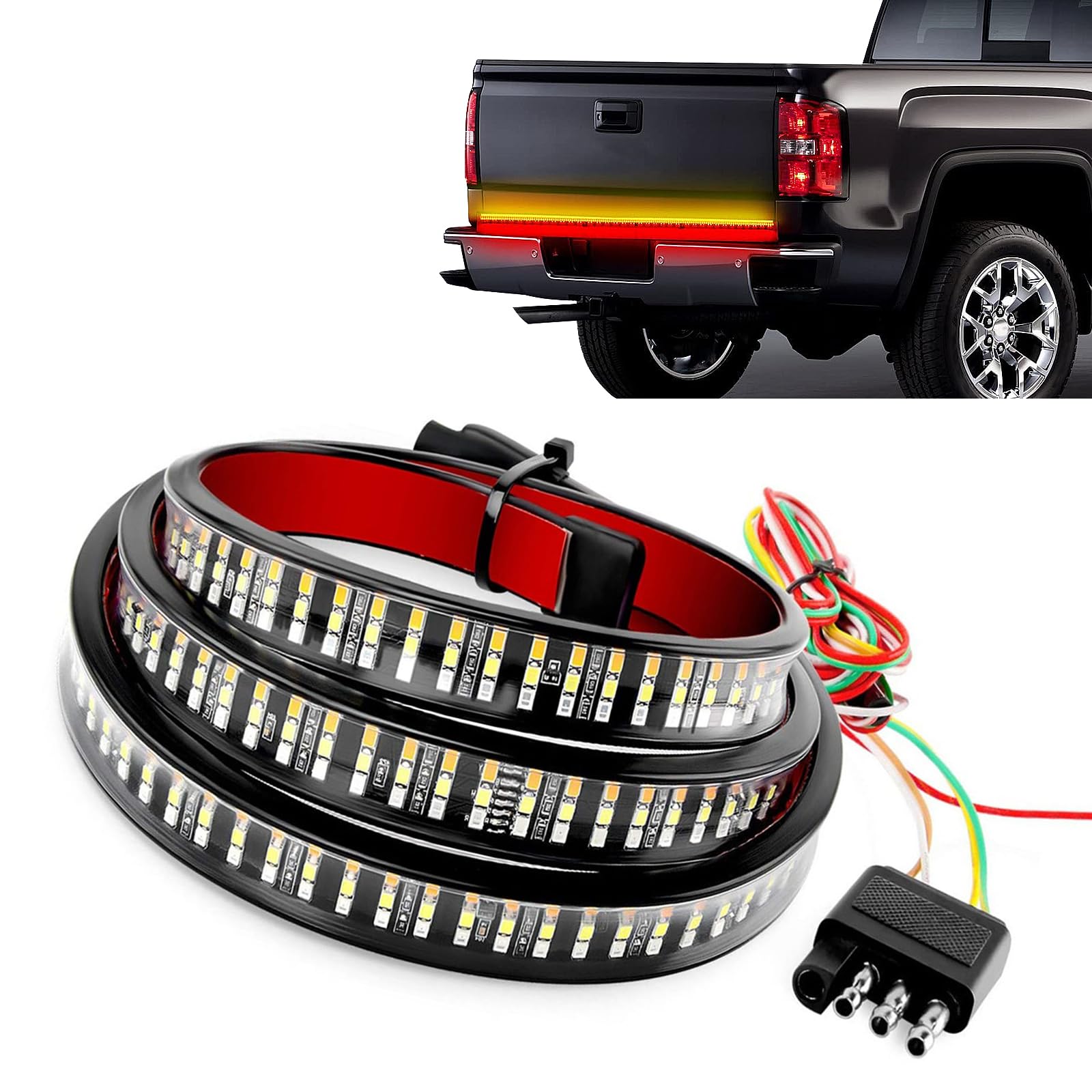 Titgoes Pack-1 tailgate light bar 60in multicolor enhances rear visibility