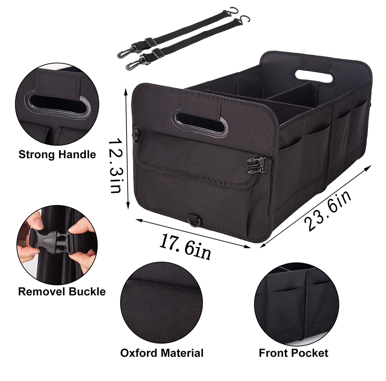 titiyiof trunk organizer collapsed flat for easy storage after trips.