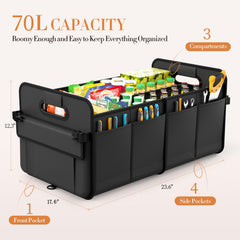 titiyiof trunk organizer with adjustable straps secured to prevent spills.