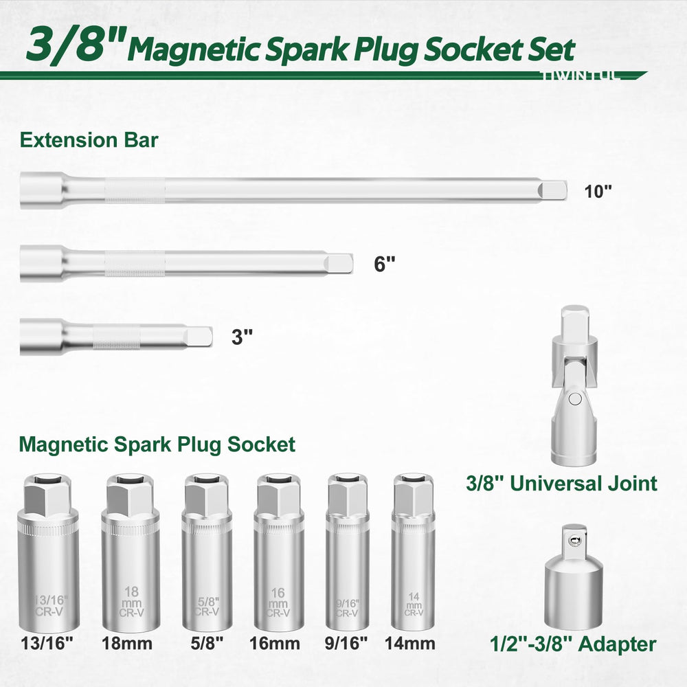 TIWINTUL spark plug socket 16mm delivers solid torque for dependable installs.