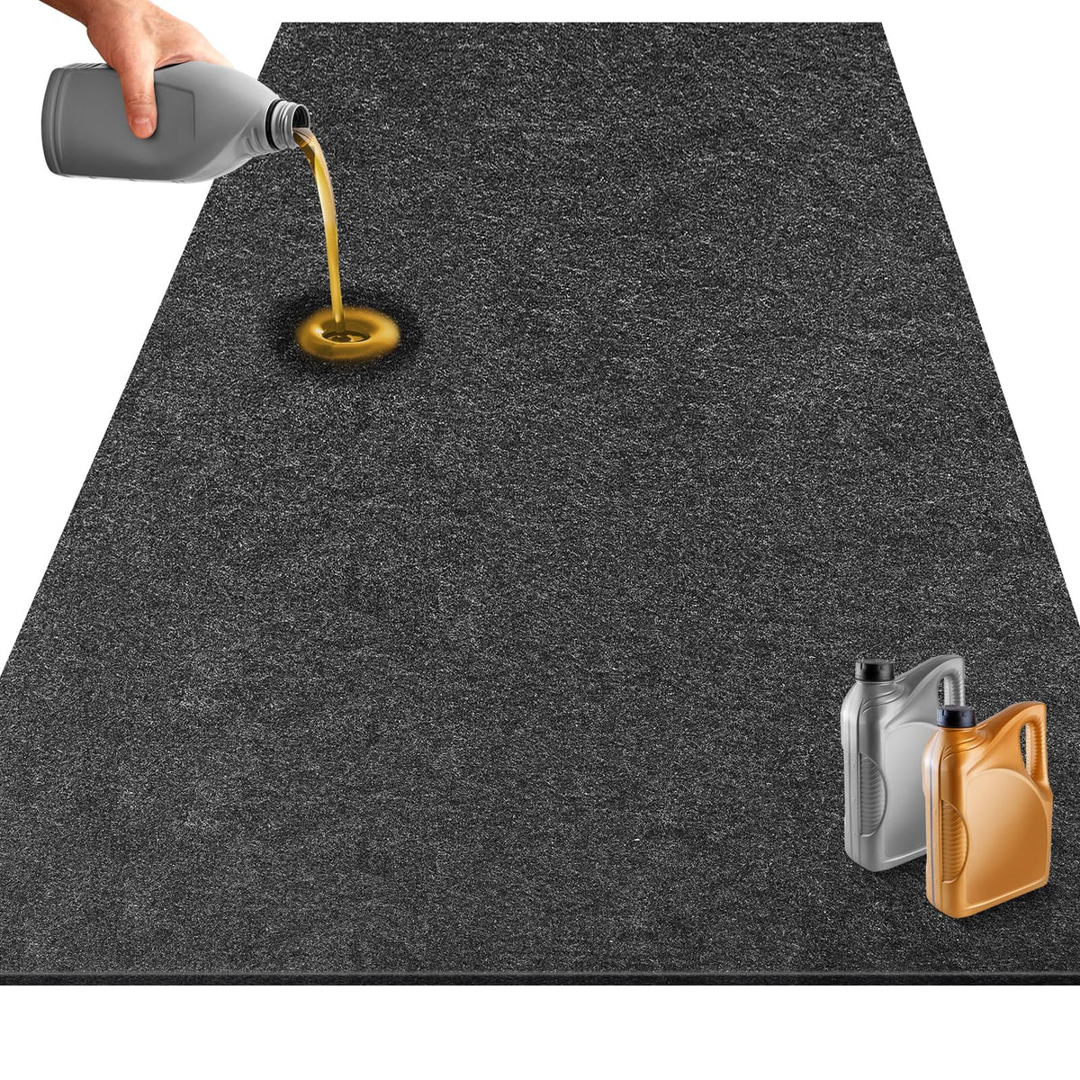 TIXANF garage floor mat under car protects concrete from oil and dirt.