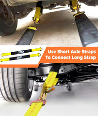 TKK axle strap 2x36 inch with reinforced D-rings for secure attachment