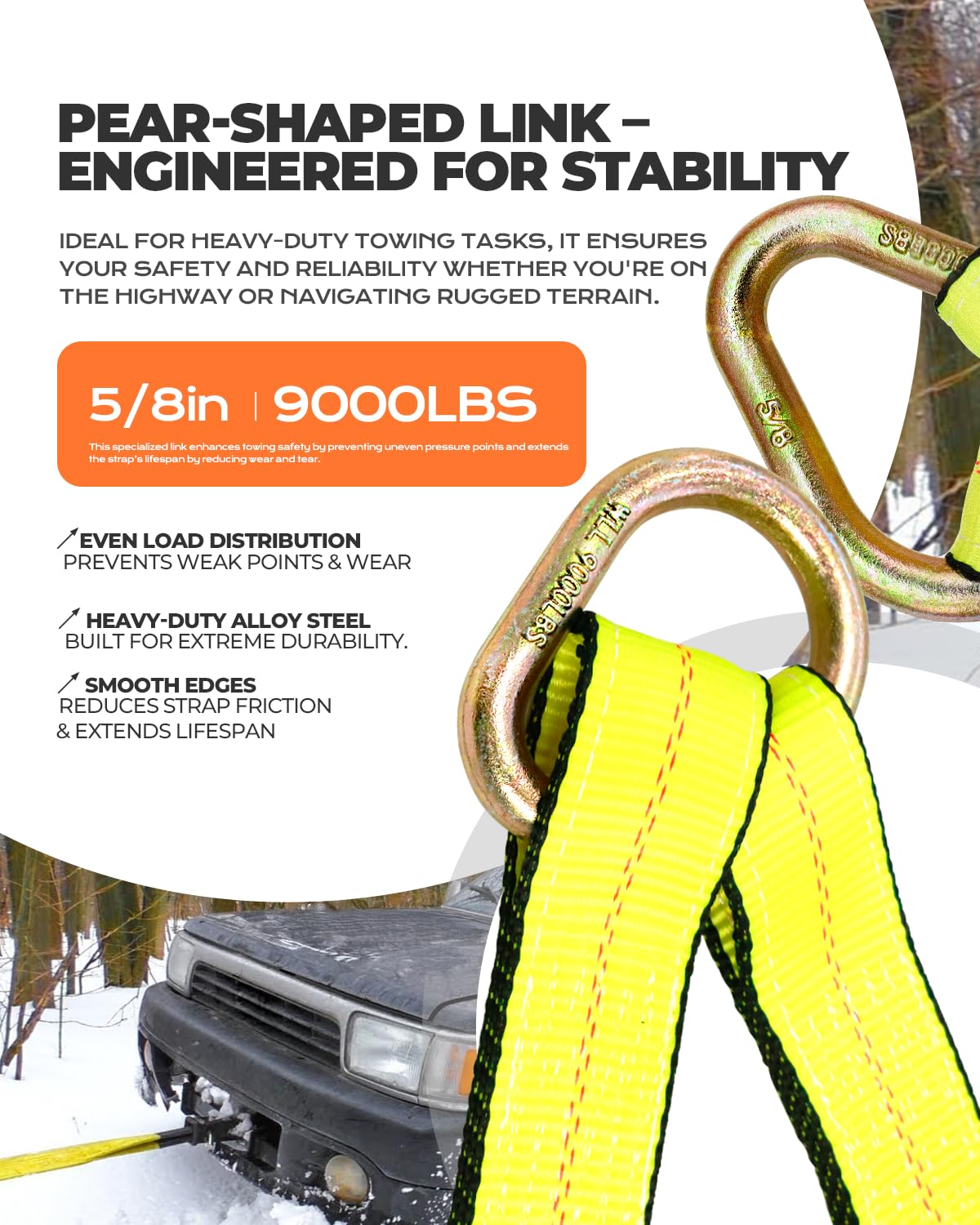 TKK Cordura sleeves protect strap and vehicle finish from abrasion