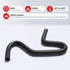 TKKEUEP molded fuel line 90-degree elbow for compact layouts