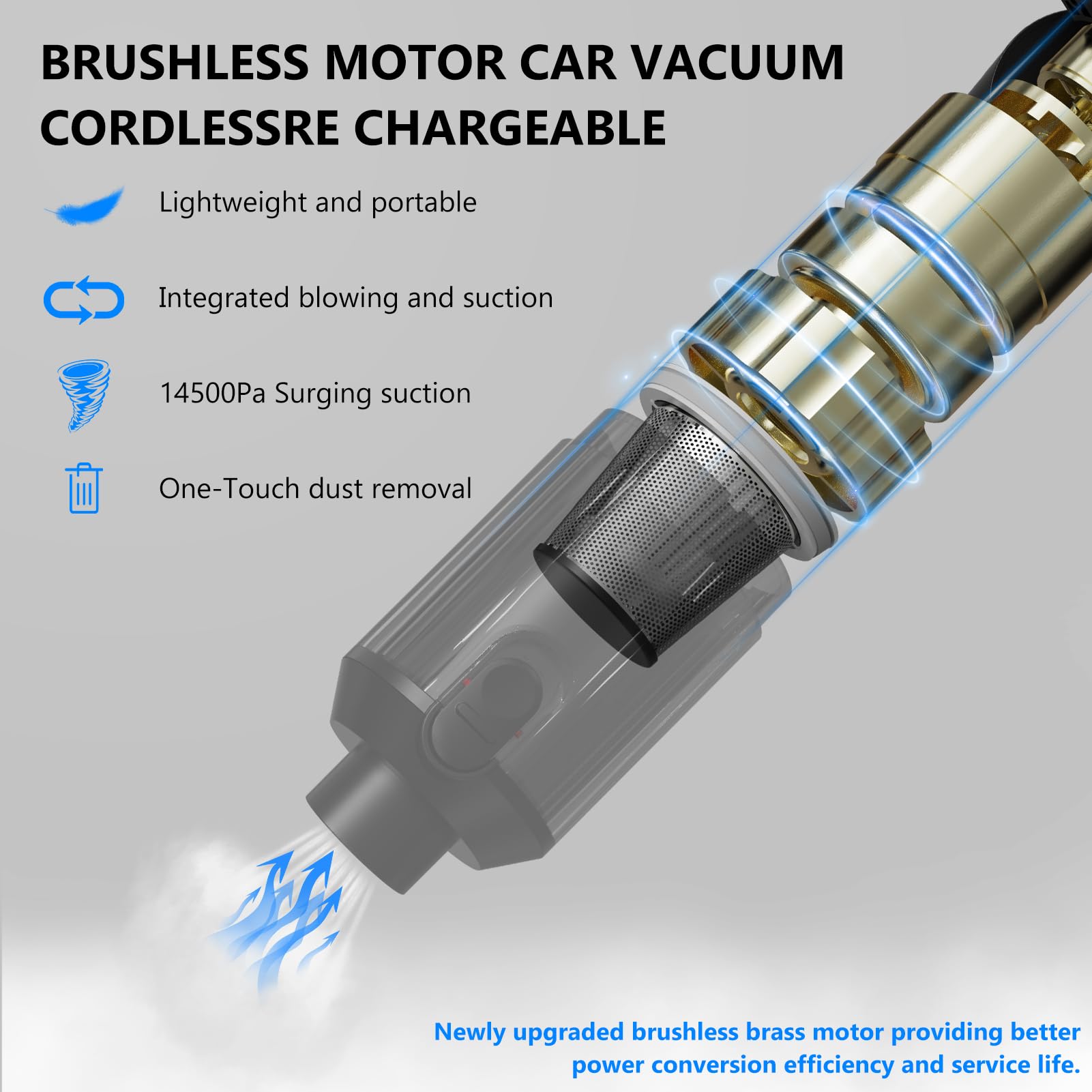 Tkkich compact portable design fits car, home, and office cleaning tasks.