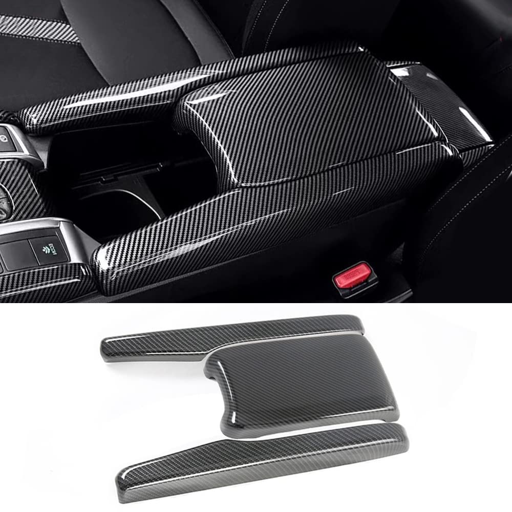 TKREENO carbon fiber armrest cover, side view adds durable protective style