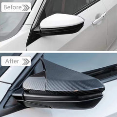 TKREENO carbon fiber rearview mirror cap guards against scratches while preserving function.