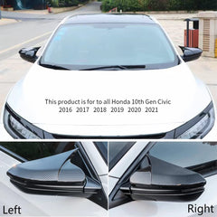 TKREENO carbon fiber side mirror trim boosts exterior luxury for Honda Civic.