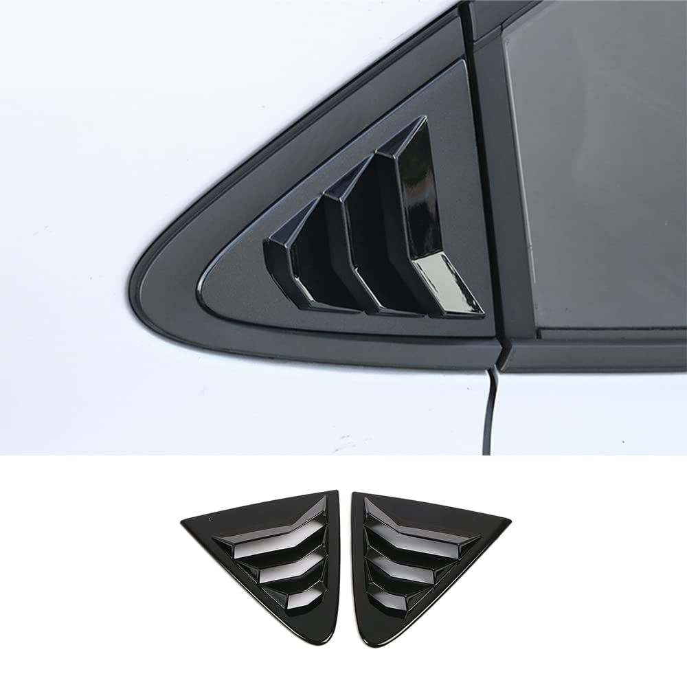 TKREENO rear quarter window louvers for Toyota Corolla, bright black finish enhances bold styling
