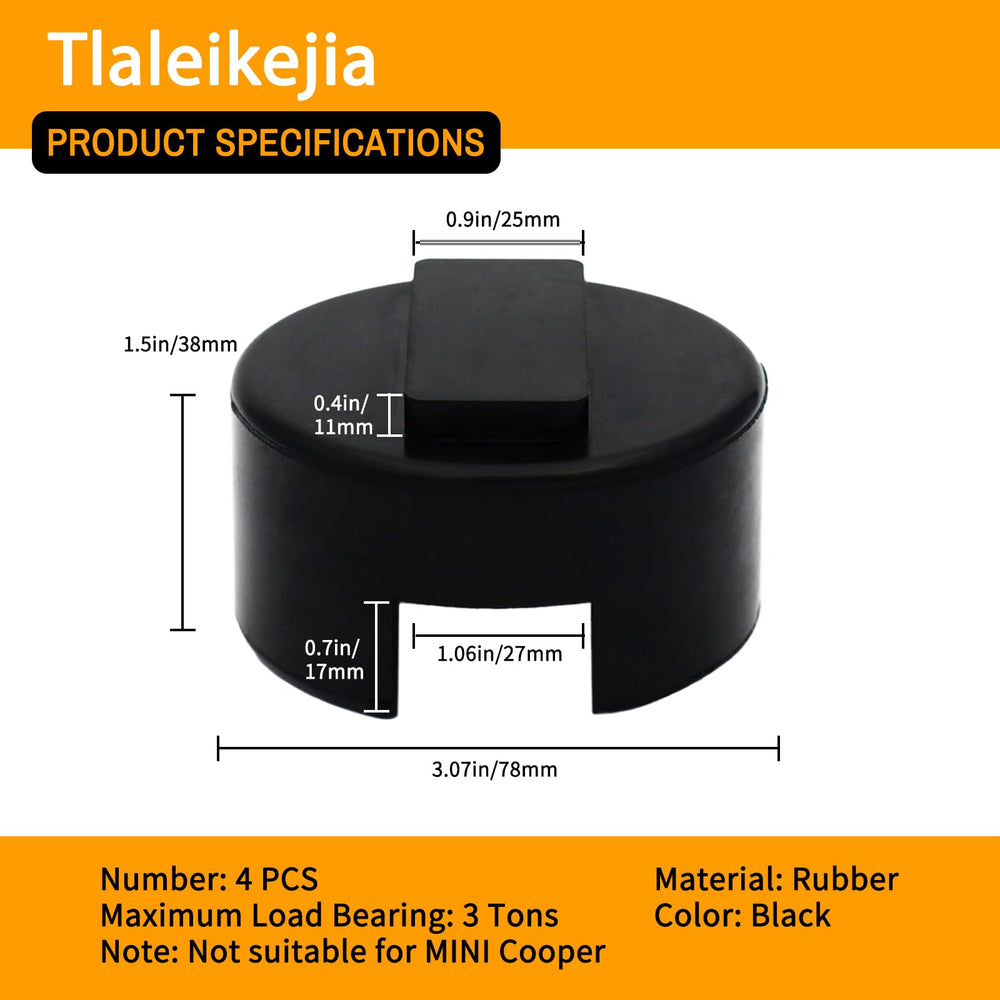 Tlaleikejia rubber jack pad texture close-up shows durable, cushiony protection.