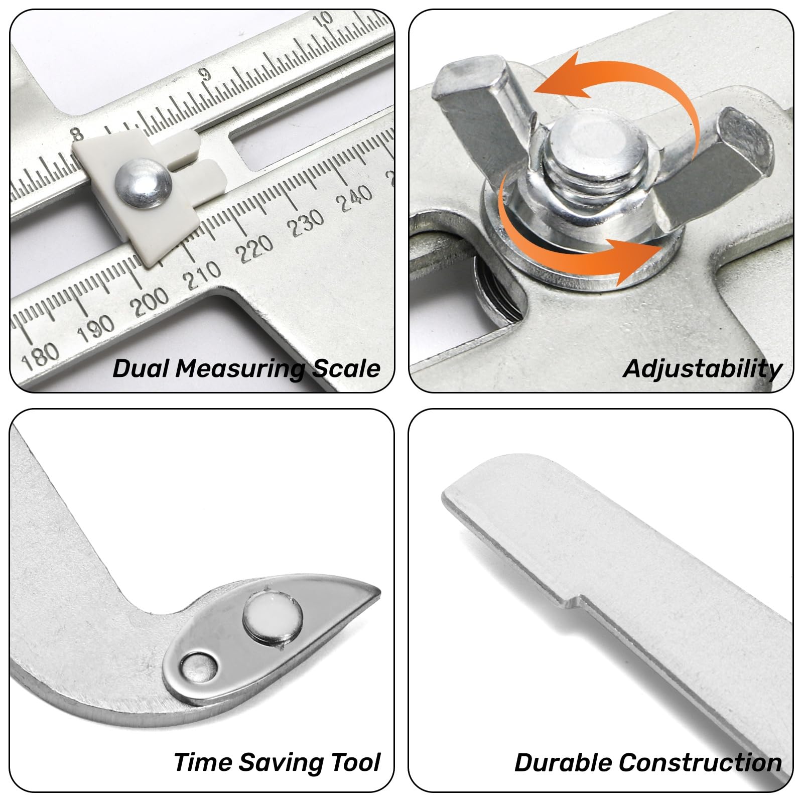 Tlence brake drum measure with outer jaws helps confirm correct drum-to-shoe clearance.