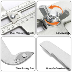 Tlence brake drum measure with outer jaws helps confirm correct drum-to-shoe clearance.