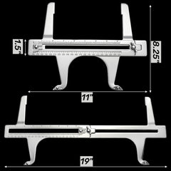 Tlence brake measure tool with wingnut lock ensuring secure, repeatable drum settings.