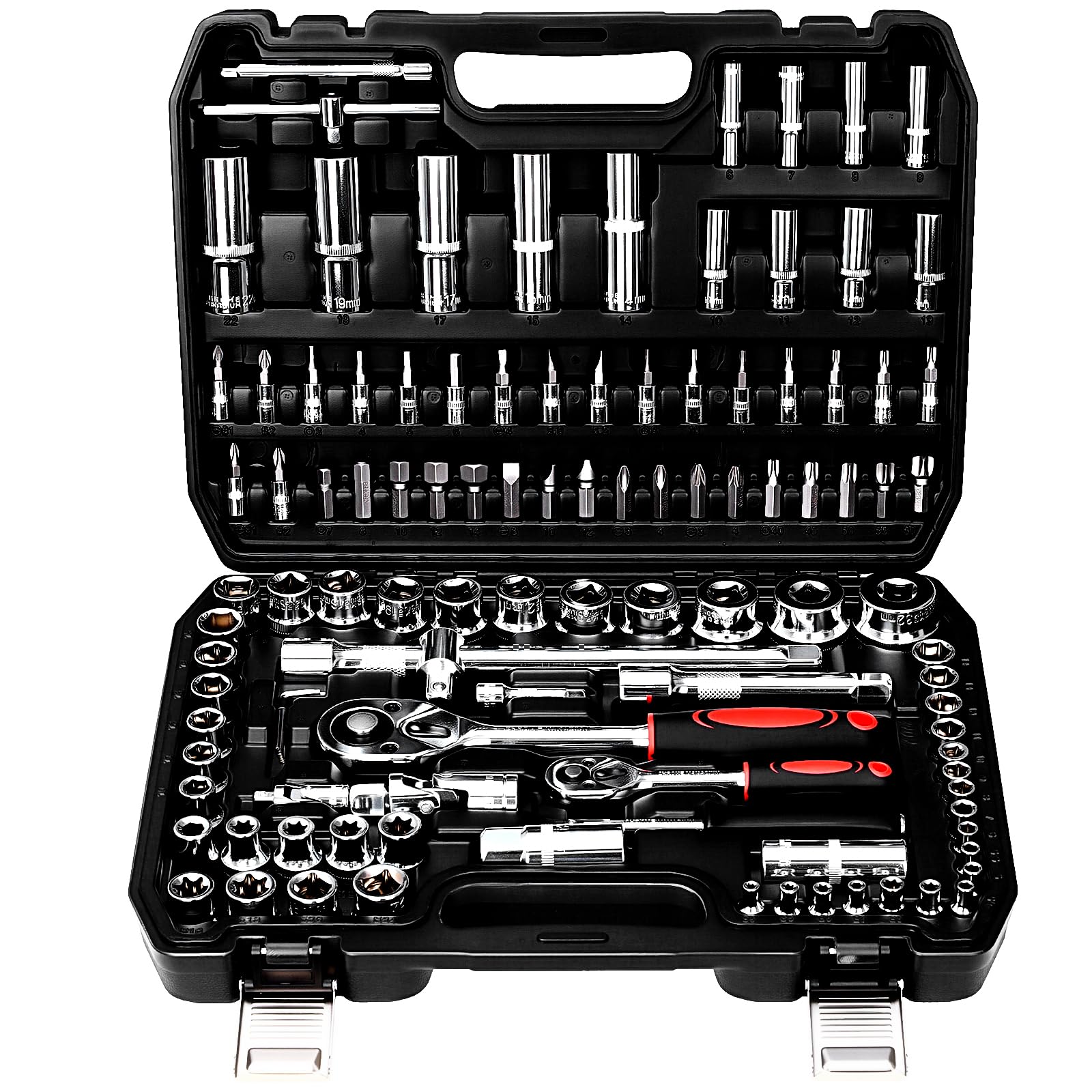 TLGREEN 108 Pcs socket tool kit in case for quick access and neat organization