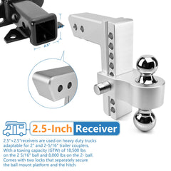 Tlvuvmo 2-5-16 inch ball handles up to 18,500 lbs for heavy towing