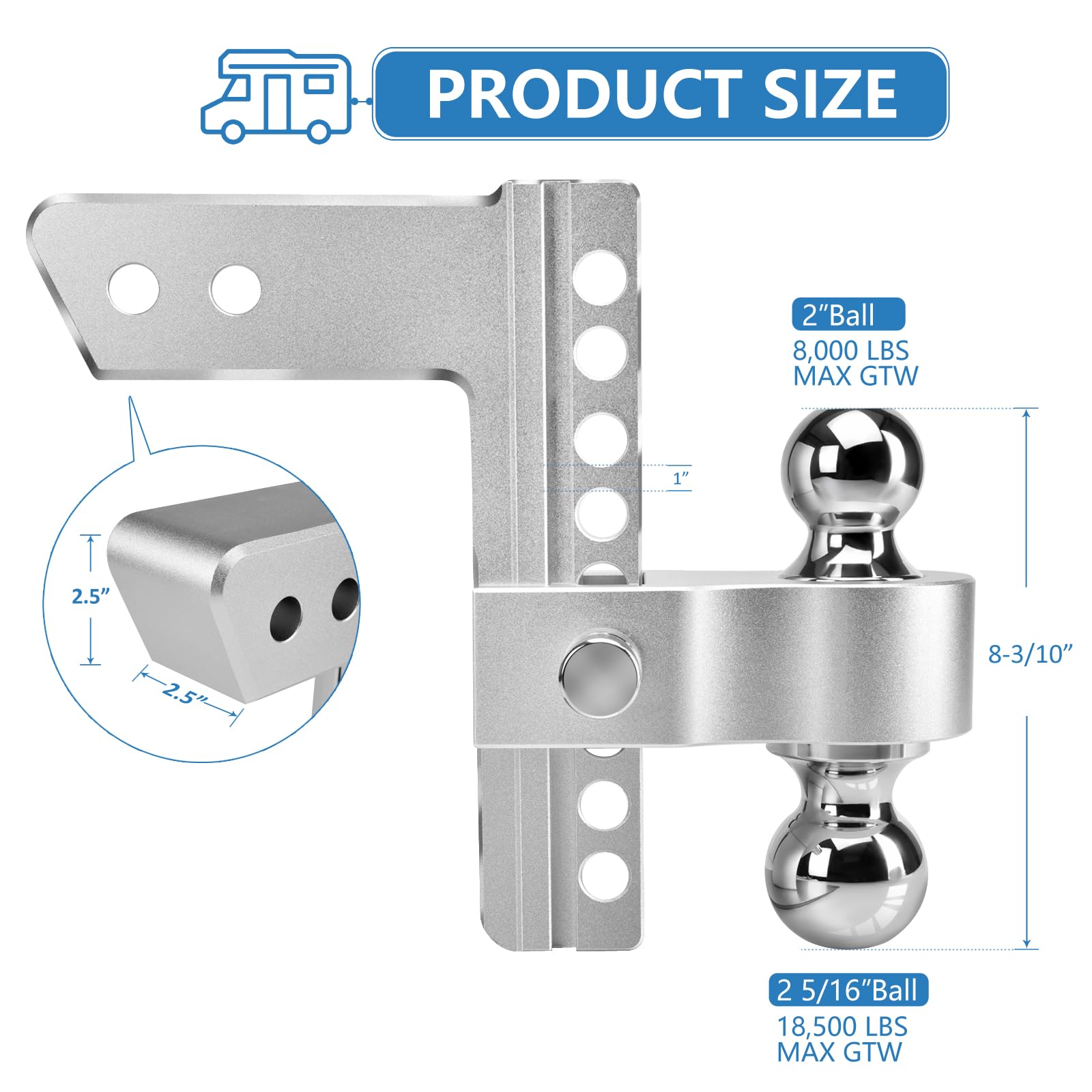 Tlvuvmo 8 inch drop and 8 inch rise for flexible height adjustment