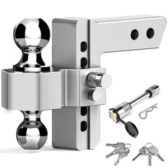 Tlvuvmo adjustable hitch with 6-inch drop enabling flexible towing setups.