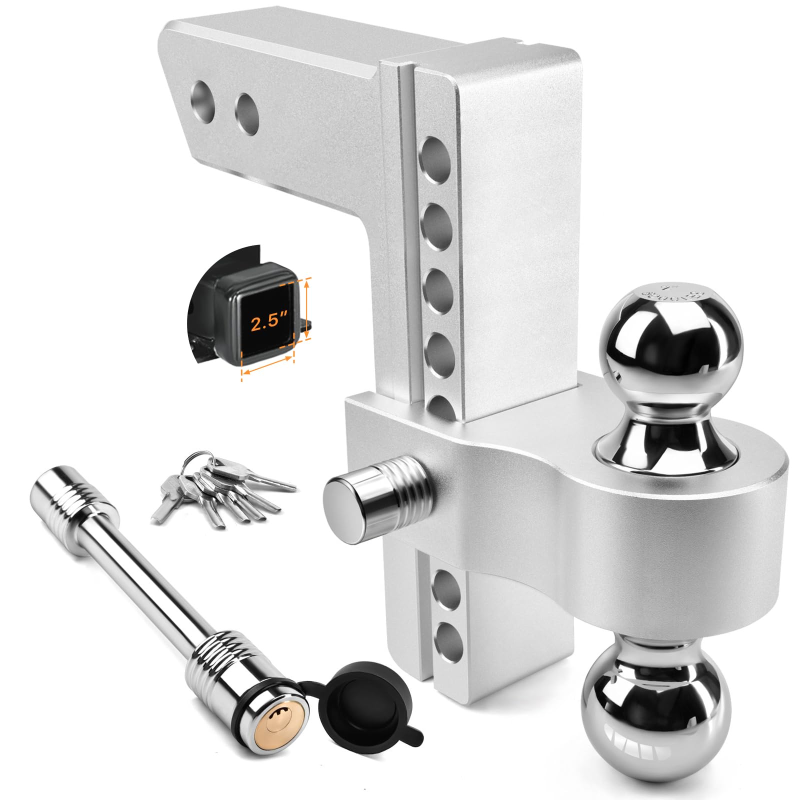 Tlvuvmo adjustable trailer hitch with aluminum frame for versatile towing
