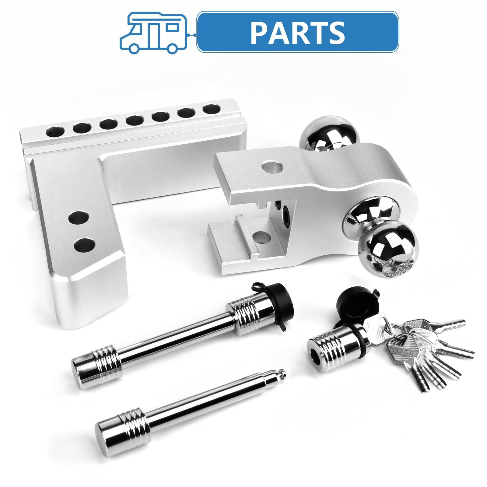 Tlvuvmo chrome-plated steel balls ensure durable towing connections.