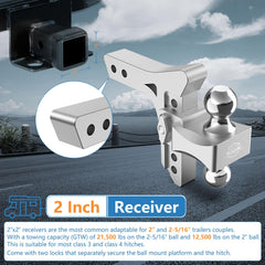 TLVUVMO dual-ball design reduces vibrations during towing.