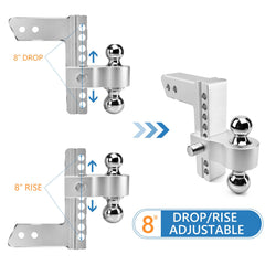Tlvuvmo dual-ball head tow hitch for quick, secure connections