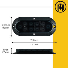 TMH 10-LED-per-light trailer tail light close-up showing bright red LEDs.