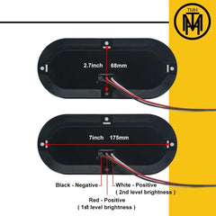 TMH 12V DC wiring option for trailer light with three wires and two brightness levels.