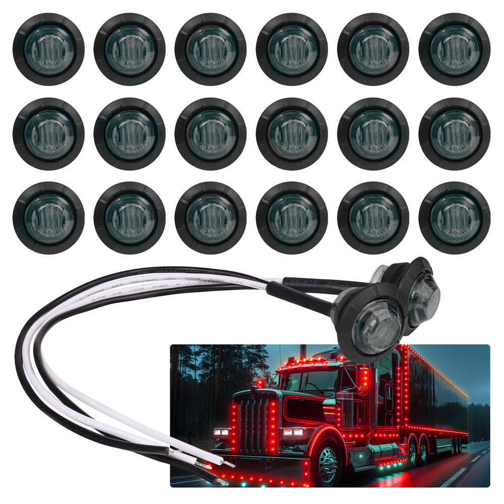TMH 3/4 inch smoked lens red LED marker light front view for heavy duty trailers