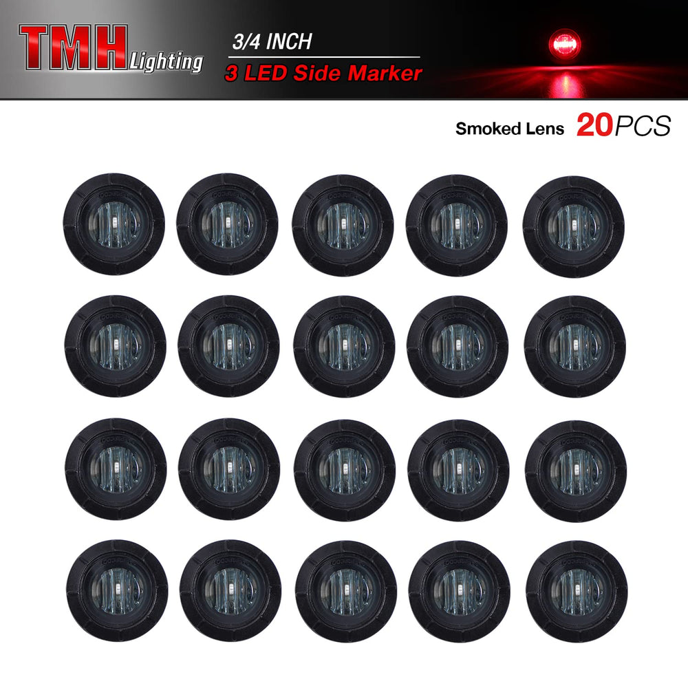 TMH red LED marker light compact round design ideal for RV and caravan installs