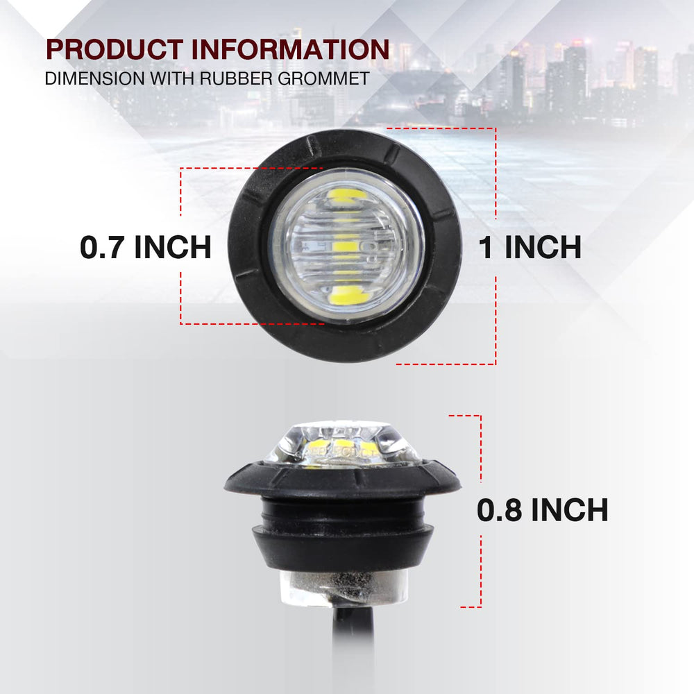 TMH 3/4in marker light for buses, side view with durable waterproof construction.