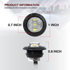 TMH 3/4in marker light for buses, side view with durable waterproof construction.