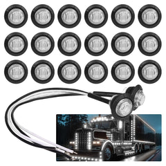 TMH 3/4in bullet marker light for trailers with white lens, improves roadside visibility.